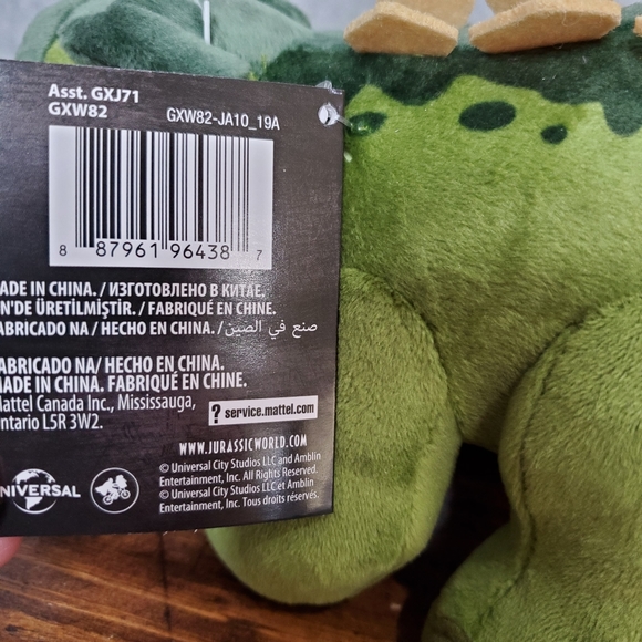 Jurassic World Stegosaurus Dino Stuffed Plush Mattel NEW Dinosaur 11 In - Picture 7 of 7